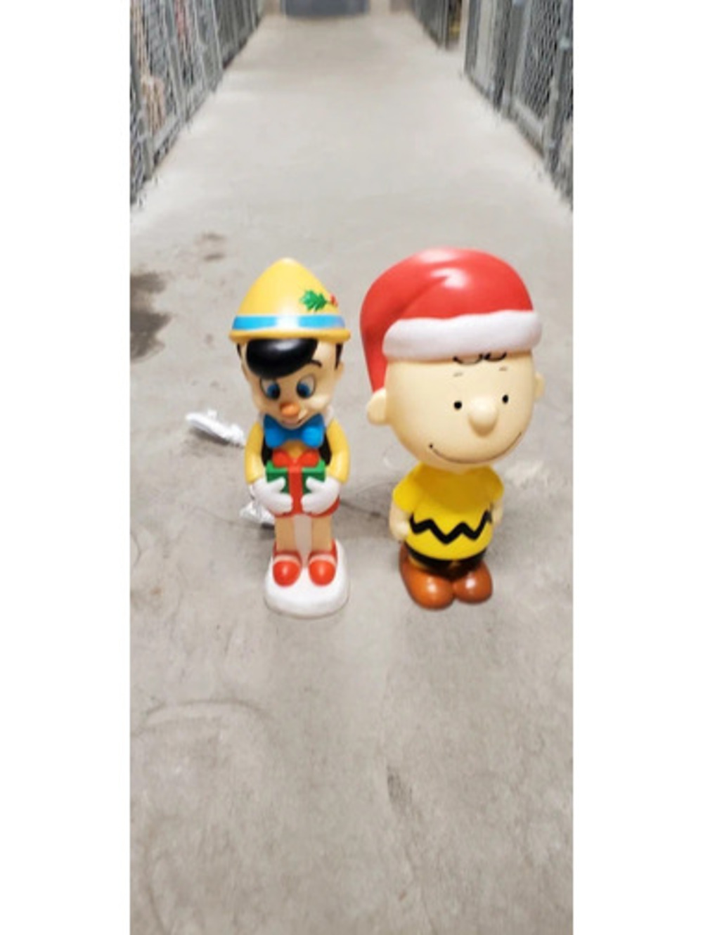 New Charlie Brown Santa & Pinocchio Christmas Blow Mold Light Up Holiday Set